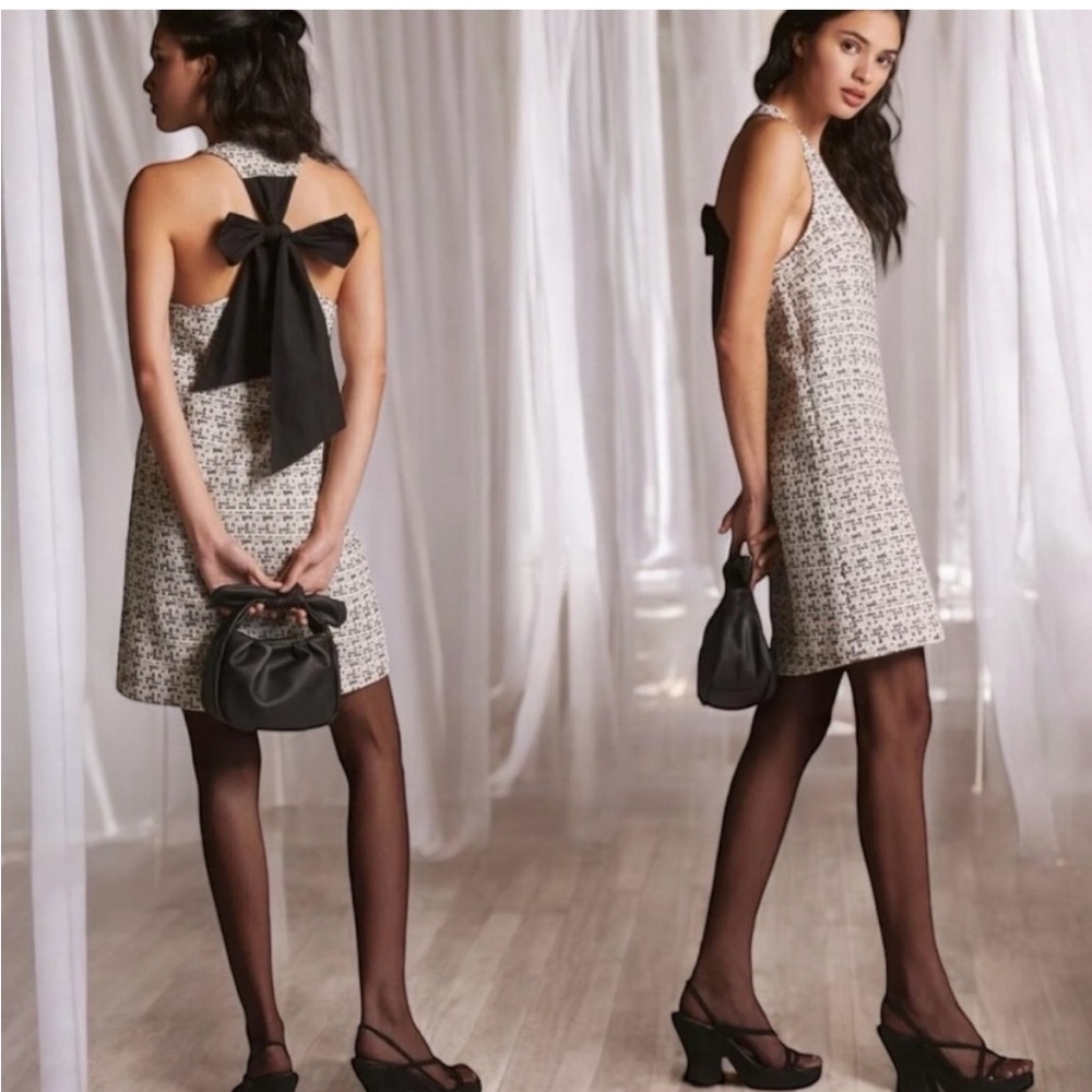 Anthropologie Black and White Midi Dress